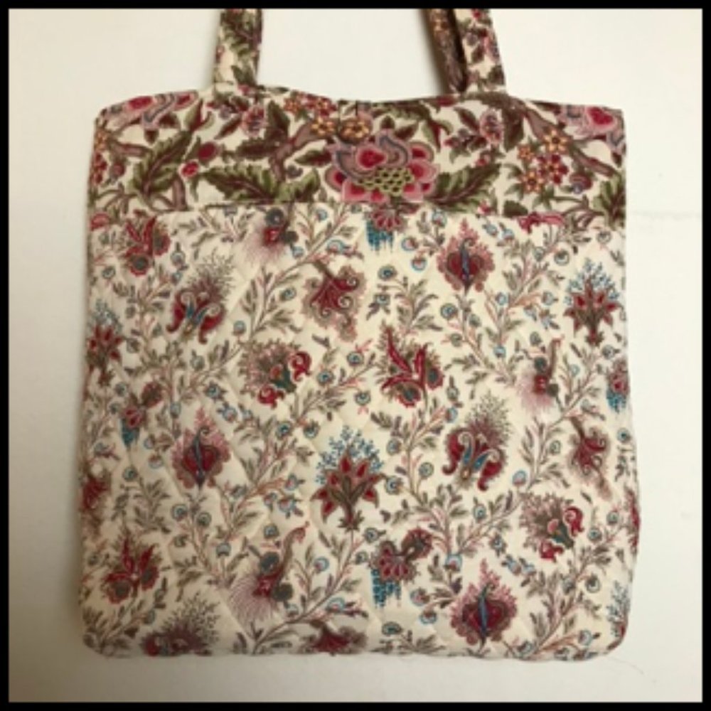 Victorian Floral Style Print Cotton Shoulder Bag - Picture 2 of 12